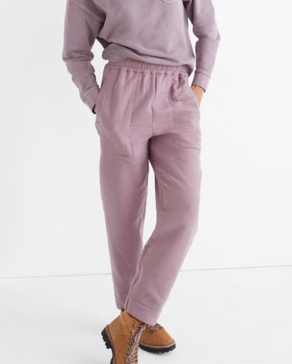 MADEWELL Waffleback Pull-On High-Rise Tapered Pants Faded Fig NA966
